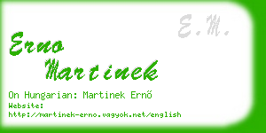 erno martinek business card
